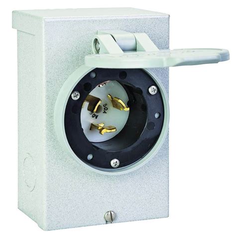 50 amp non-metallic power inlet box|50 amp receptacle for generator.